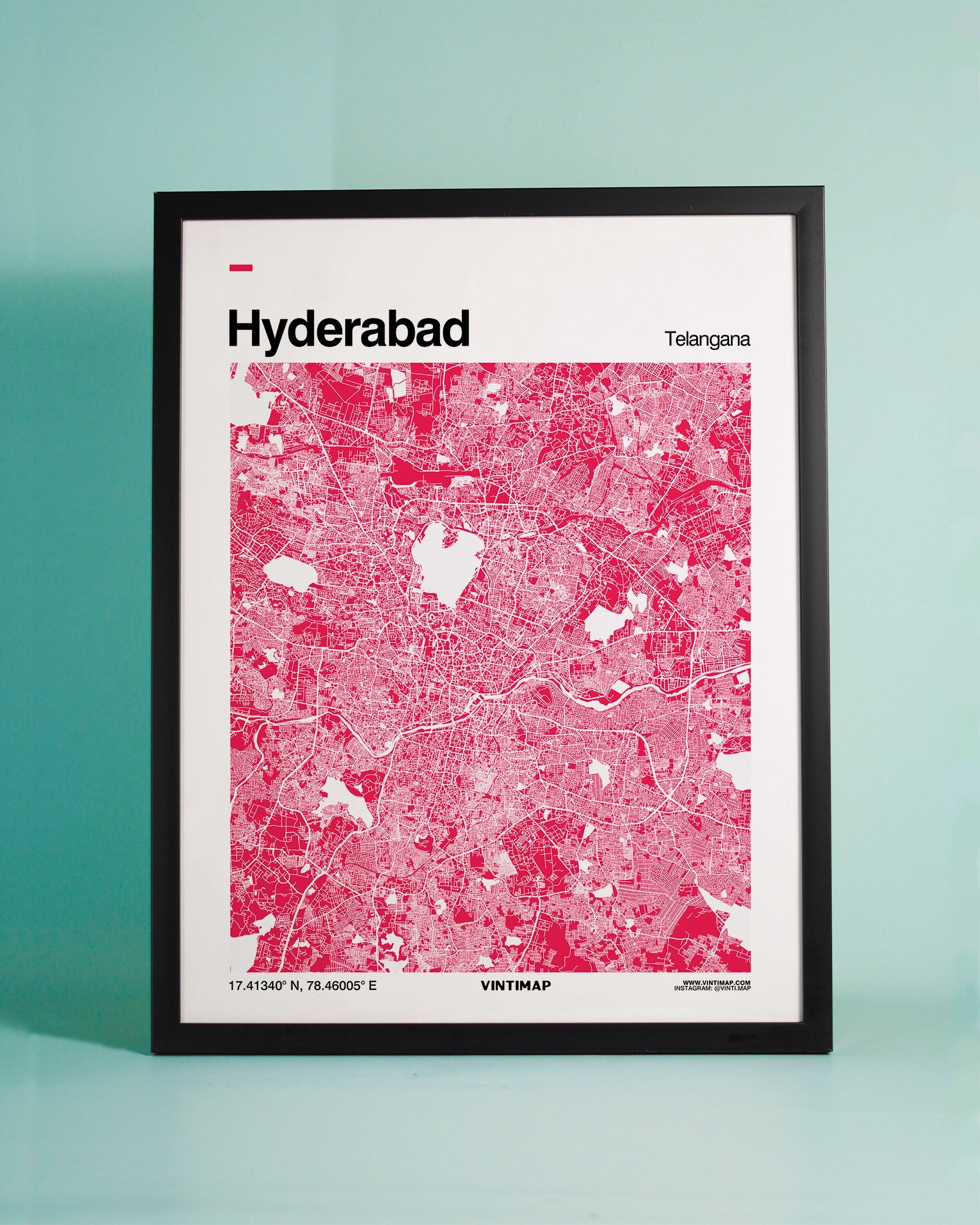 Minimalist Hyderabad map