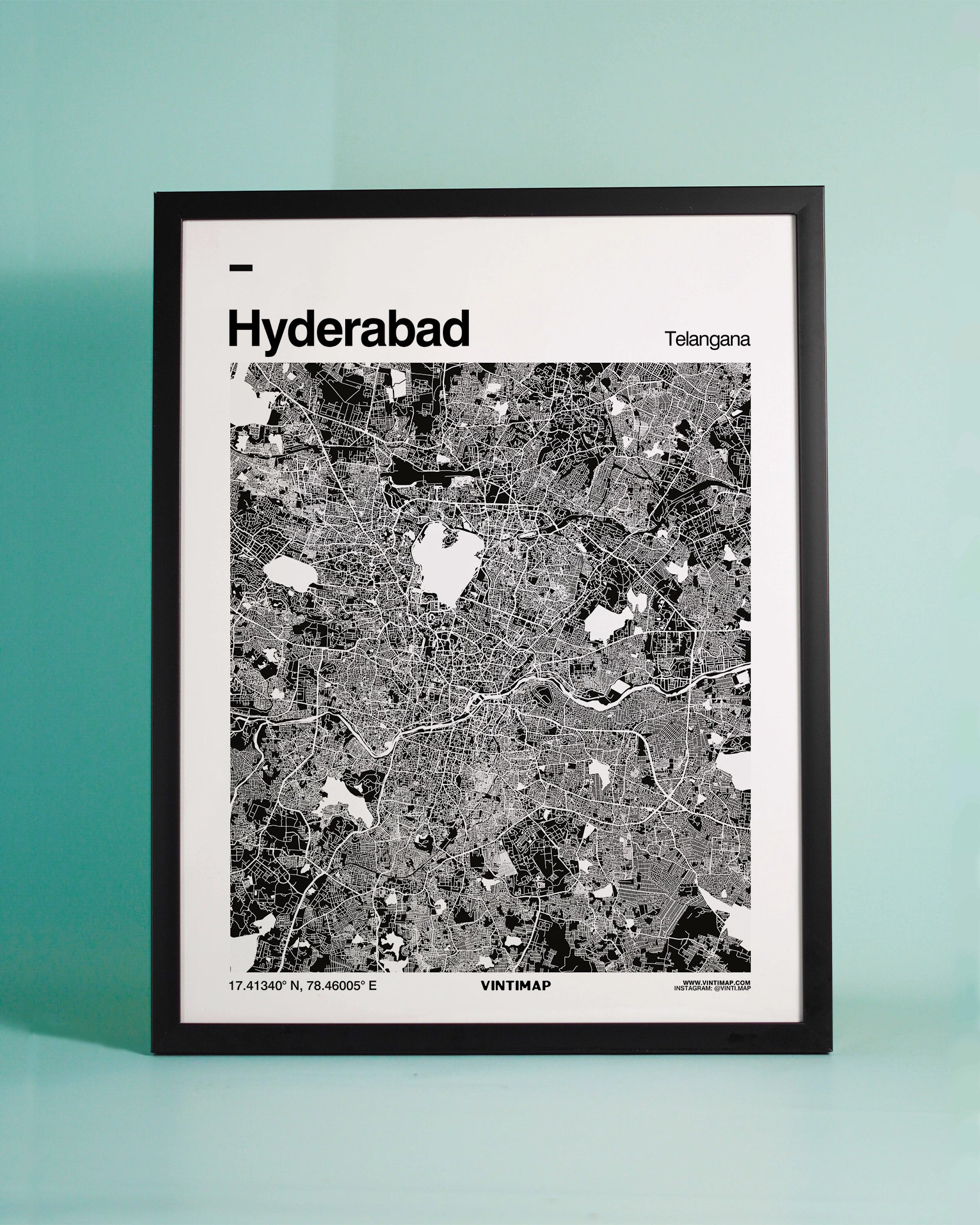 Minimalist Hyderabad map