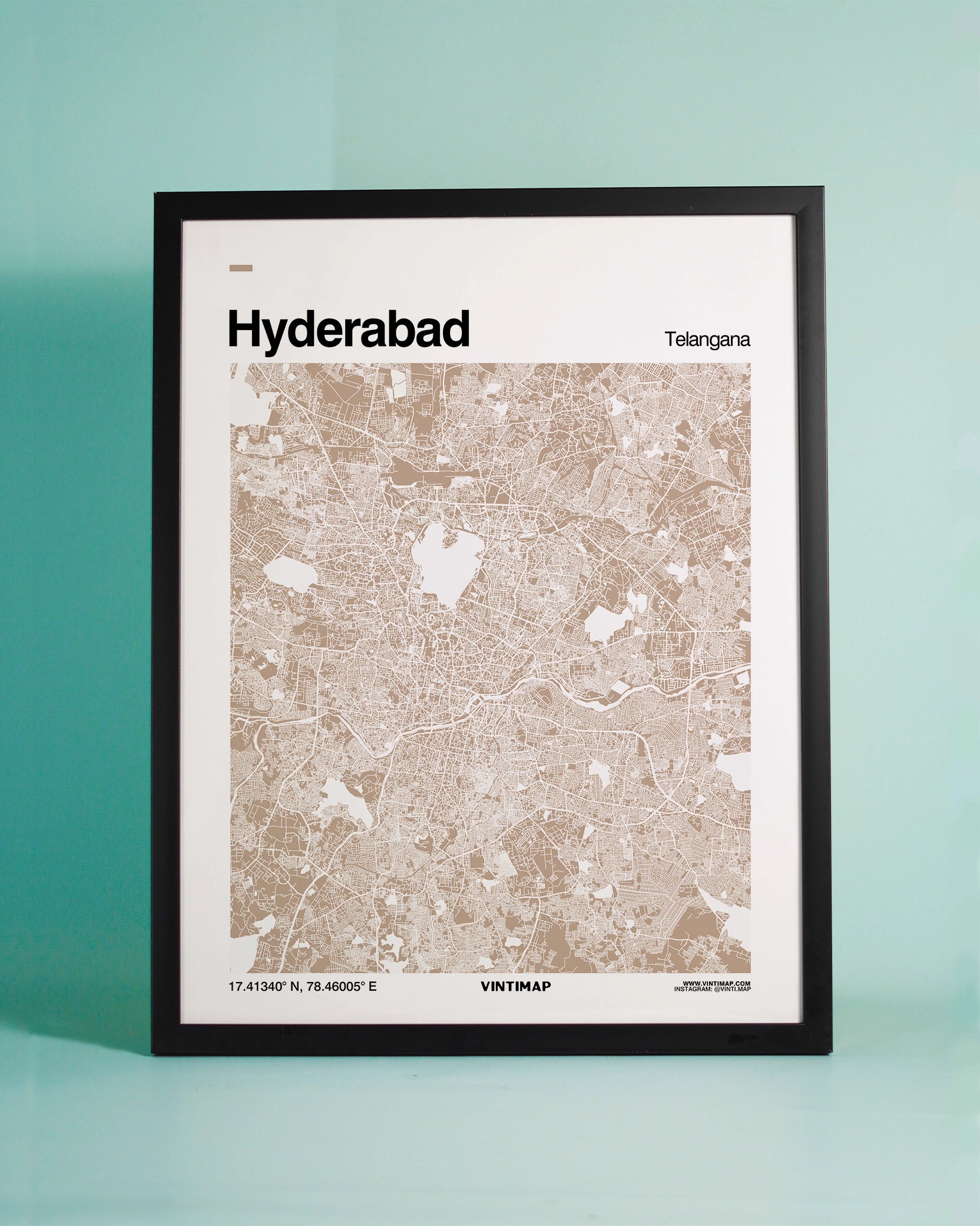 Minimalist Hyderabad map