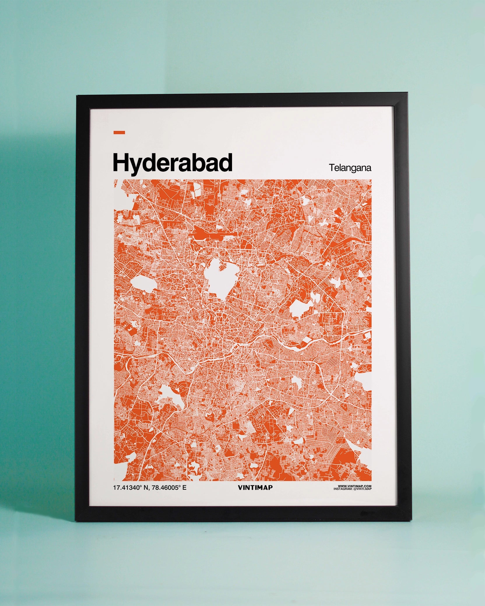 Minimalist Hyderabad map