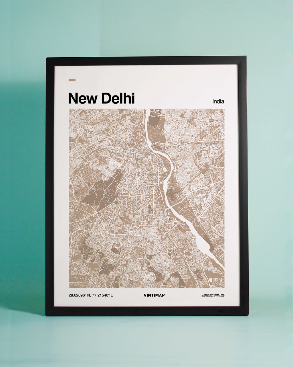 Minimalist Delhi map