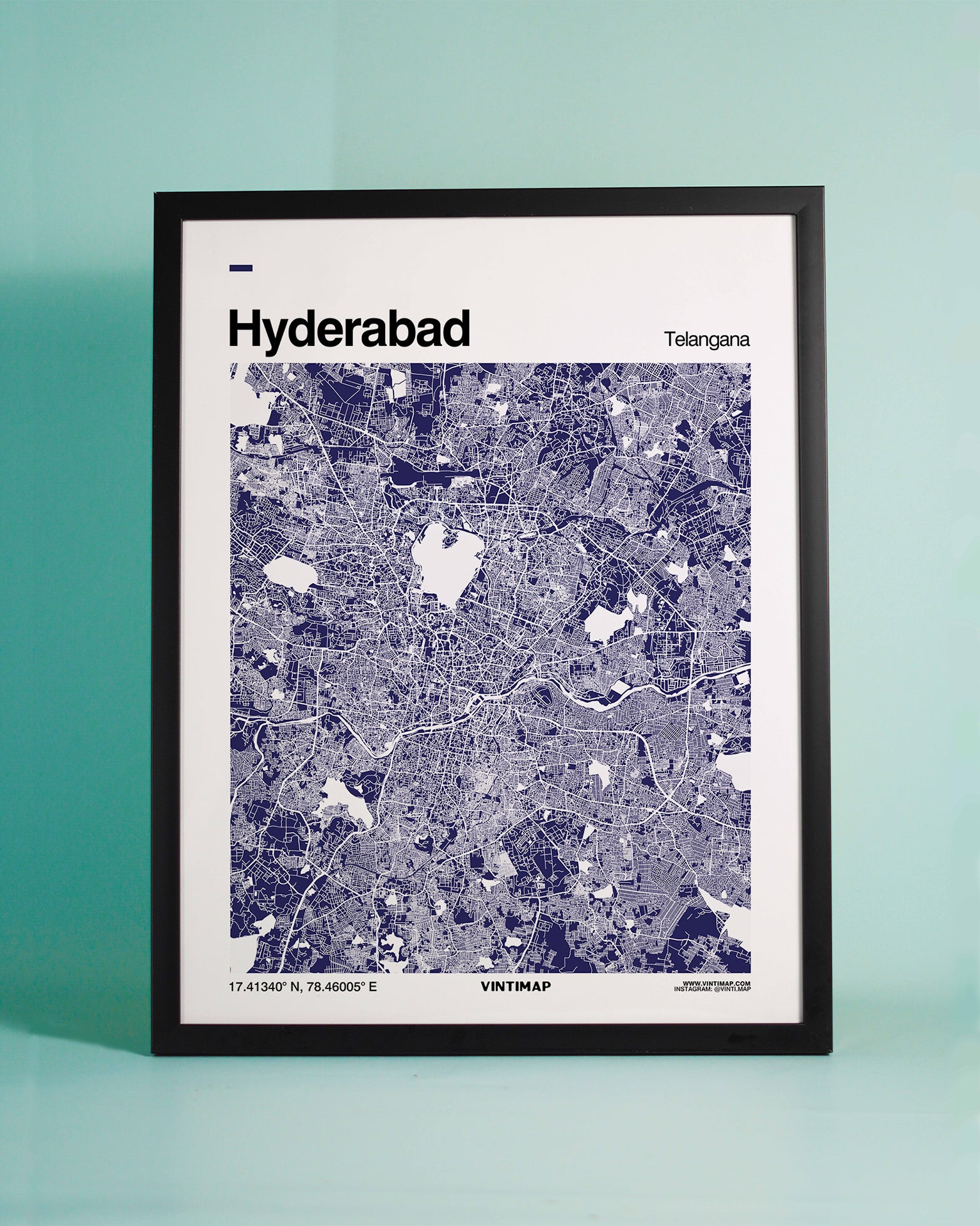 Minimalist Hyderabad map